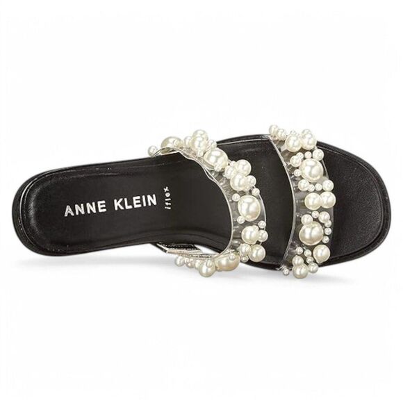Anne Klein Women S Bessy Sandals Clear-Cork and Black Sophistication - Picture 5 of 7